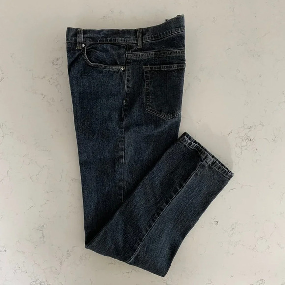 Jones New York Signature 5 Pocket Midrise Dk Wash Cotton Denim Jeans Blue Sz 10 - Picture 8 of 11